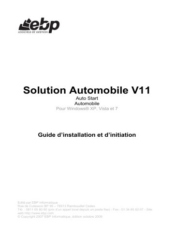 Mode d'emploi | EBP Automobile v11 Manuel utilisateur | Fixfr