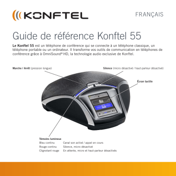 Manuel utilisateur | Konftel 55 Guide de démarrage rapide | Fixfr