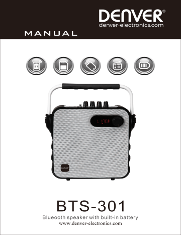 Denver BTS-301 Bluetooth speaker Manuel utilisateur | Fixfr