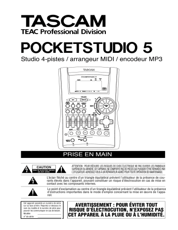 Manuel du propriétaire | Tascam POCKET STUDIO 5 Manuel utilisateur | Fixfr