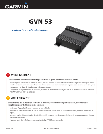 GVN 53 | Garmin GSN-002 (2703) Camera Monitor System Manuel utilisateur | Fixfr