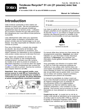 Toro 21in Recycler/Rear Bagging Lawn Mower Walk Behind Mower Manuel utilisateur | Fixfr