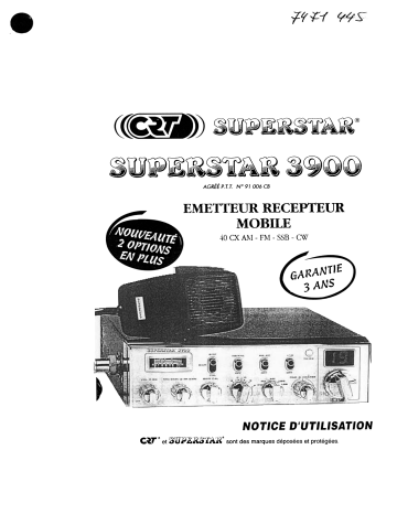 Manuel du propriétaire | SUPERSTAR CB RADIO SUPERSTAR 3900 Manuel utilisateur | Fixfr