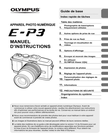 Mode d'emploi | Olympus E-P3 Manuel utilisateur | Fixfr