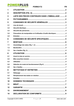 Powerplus POW63172 Manuel utilisateur