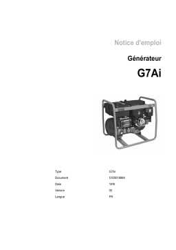 Wacker Neuson G7AI Portable Generator Manuel utilisateur