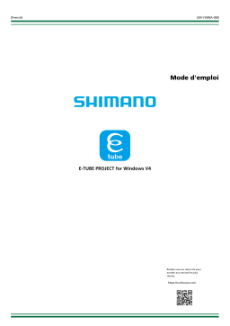 Shimano E-TUBE PROJECT for WindowsV4 Application Manuel utilisateur