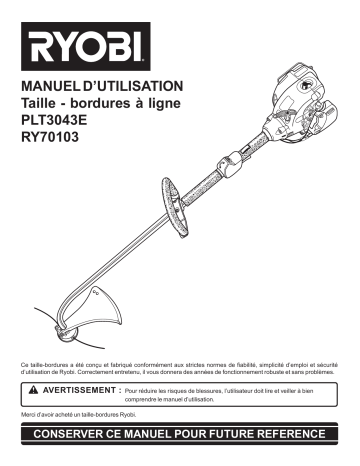 Manuel du propriétaire | Ryobi RY70103 Manuel utilisateur | Fixfr