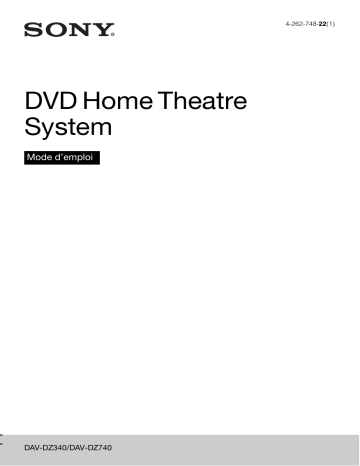 Manuel du propriétaire | Sony DAV-DZ340 Manuel utilisateur | Fixfr