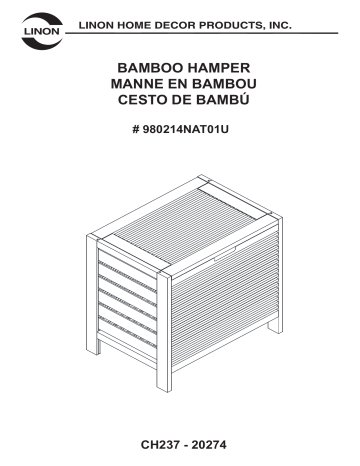 Mode d'emploi | Linon Home Decor THD00509 Broadmore Bamboo Corner Shelf Hamper Manuel utilisateur | Fixfr