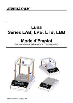 Adam Equipment Luna Analytical Balance Manuel utilisateur