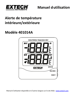 Extech Instruments 401014A Big Digit Indoor/Outdoor Temperature Alert Manuel utilisateur