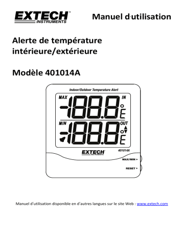 Extech Instruments 401014A Big Digit Indoor/Outdoor Temperature Alert Manuel utilisateur | Fixfr