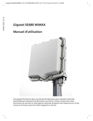 Manuel du propriétaire | Sagem GIGASET SE 680 WIMAX Manuel utilisateur | Fixfr