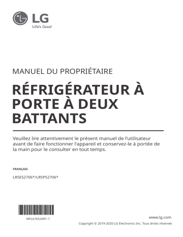 LG LRSES2706V Manuel du propriétaire | Fixfr