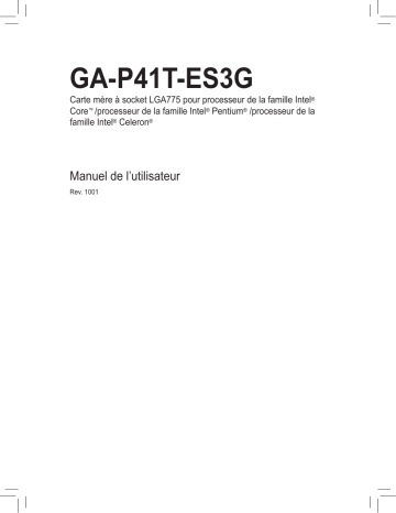 Manuel du propriétaire | Gigabyte GA-P41T-ES3G Manuel utilisateur | Fixfr