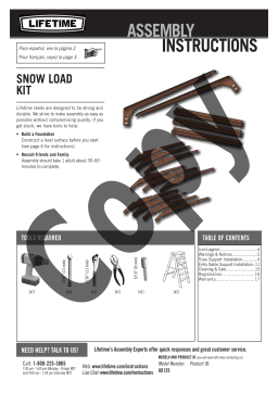 Lifetime 60125 10 ft. Shed Snow Load Kit Manuel du propriétaire