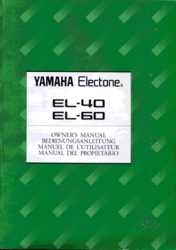 Yamaha EL60 Manuel utilisateur