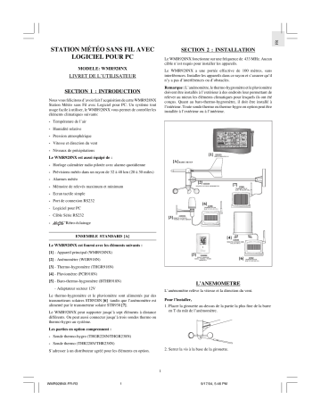 Manuel du propriétaire | Oregon Scientific AP 928 - WMR928NX Manuel utilisateur | Fixfr