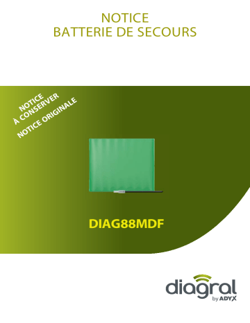 Diagral By Adyx DIAG88MDF Mode d'emploi | Fixfr