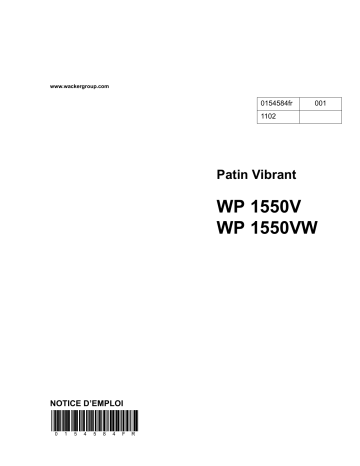 WP1550VW | Wacker Neuson WP1550V Single direction Vibratory Plate Manuel utilisateur | Fixfr