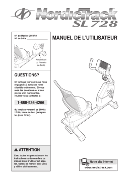 NordicTrack Sl 728 Contour Plus Manuel utilisateur