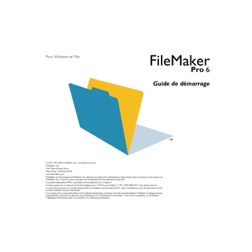 Filemaker Pro 6 Manuel utilisateur | Fixfr