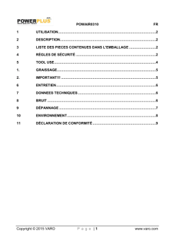 Powerplus POWAIR0310 Manuel utilisateur