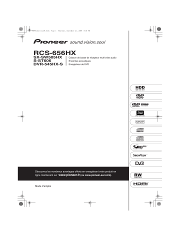 Manuel du propriétaire | Pioneer RCS-656HX Manuel utilisateur | Fixfr