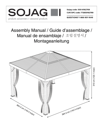 500-8162769 | Sojag 12 ft. x 12 ft. South Beach Gazebo Guide d'installation | Fixfr