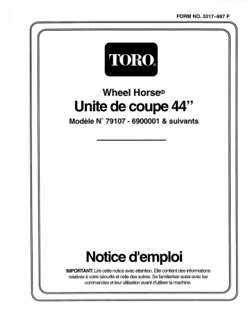 Toro 13-32 Rear Engine Rider Riding Product Manuel utilisateur | Fixfr