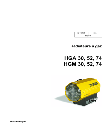 HGM52 | HGM52WGB | HGA52 | HGA30 | HGM30WGB | HGM30 | HGM74WGB | HGA74 | Wacker Neuson HGM74 Direct Fired Air Heater Manuel utilisateur | Fixfr