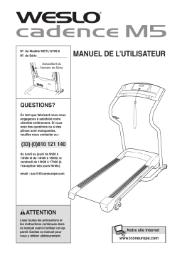 Weslo Cadence M5 Treadmill Manuel utilisateur