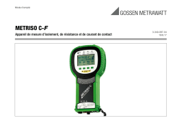 Gossen MetraWatt METRISO C Operating instrustions