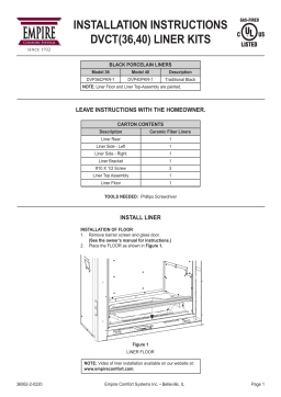 White Mountain Hearth Rushmore DVCT36,40 Black Porcelain Liner Kits Manuel utilisateur