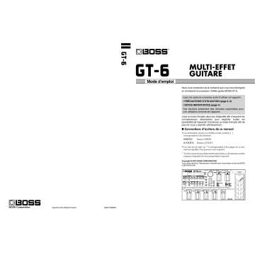 Manuel du propriétaire | Roland GT-6 Manuel utilisateur | Fixfr