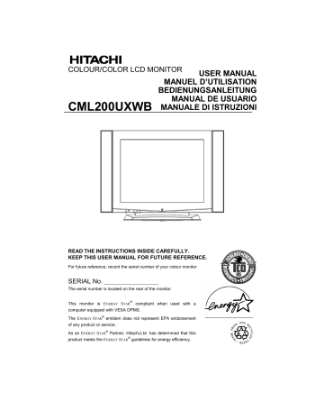 Manuel du propriétaire | Hitachi CML200UXWB Manuel utilisateur | Fixfr