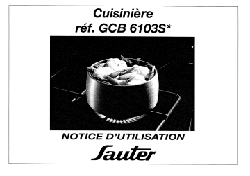 Manuel du propriétaire | sauter GCB6103S Manuel utilisateur | Fixfr