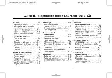 Buick LaCrosse Manuel du propriétaire | Fixfr