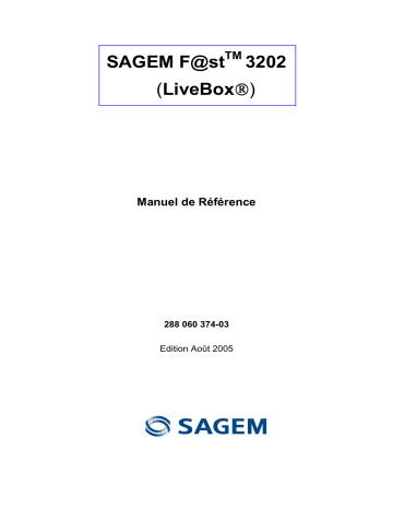Manuel du propriétaire | Sagem LIVEBOX FAST 3202 Manuel utilisateur | Fixfr