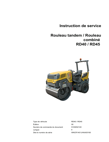 RD45-140o | RD45-140c | RD40-130 | RD40-130o | RD40-130c | Wacker Neuson RD45-140 Tandem Roller Manuel utilisateur | Fixfr