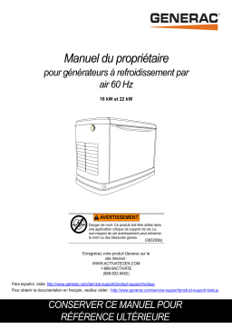 Generac 22 kW G0071421 Standby Generator Manuel utilisateur