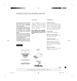 Focal KIT K2 POWER 165 KF Manuel utilisateur