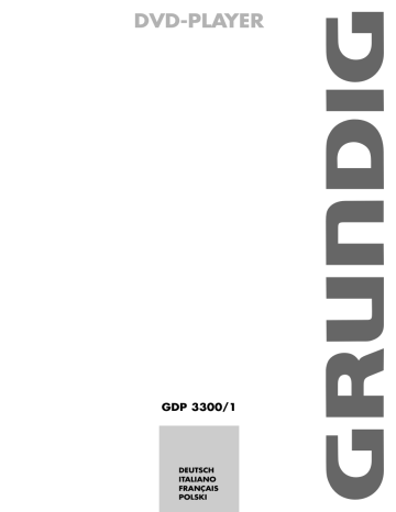 Manuel du propriétaire | Grundig GDP 3300 /1 Manuel utilisateur | Fixfr