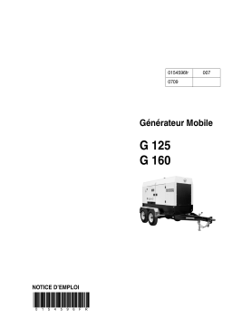 Wacker Neuson G160 Mobile Generator Manuel utilisateur