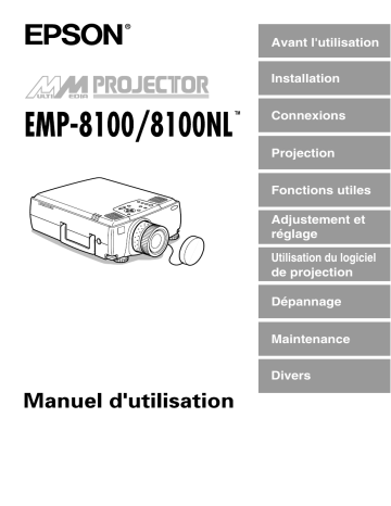 Manuel du propriétaire | Epson EMP-8100NL Manuel utilisateur | Fixfr