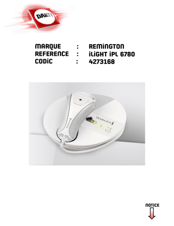 Manuel du propriétaire | Remington IPL6750 I-LIGHT PRESTIGE & 6750 Manuel utilisateur | Fixfr