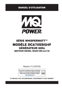 MQ Power DCA70SSIU4F Simple phase et triphasé 6-85kVA Manuel utilisateur