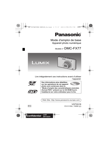 Panasonic DMC FX77 Mode d'emploi | Fixfr