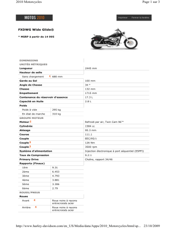 Manuel du propriétaire | HARLEY-DAVIDSON WIDE GLIDE Manuel utilisateur | Fixfr